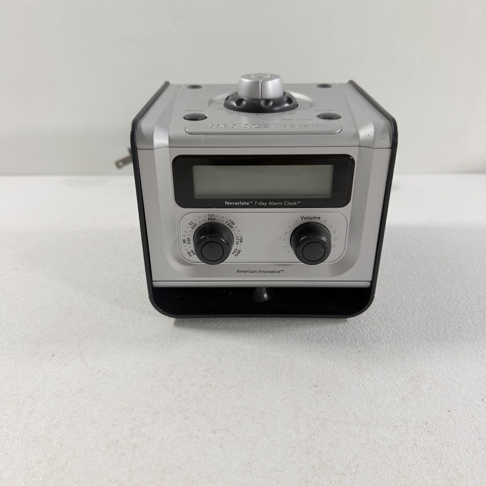 American Innovative Neverlate 7-Day Alarm Clock NL7DAC-PO TESTED WORKING